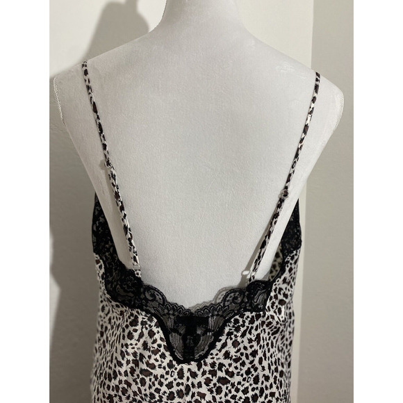 NWT Linda Hartman Intimates Size 8 Animal Print Black Lace Maxi Nightgown - Picture 6 of 8
